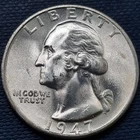 1947 S Washington Quarter 25c Silver BU UNC GEM Brilliant Uncirculated #97343
