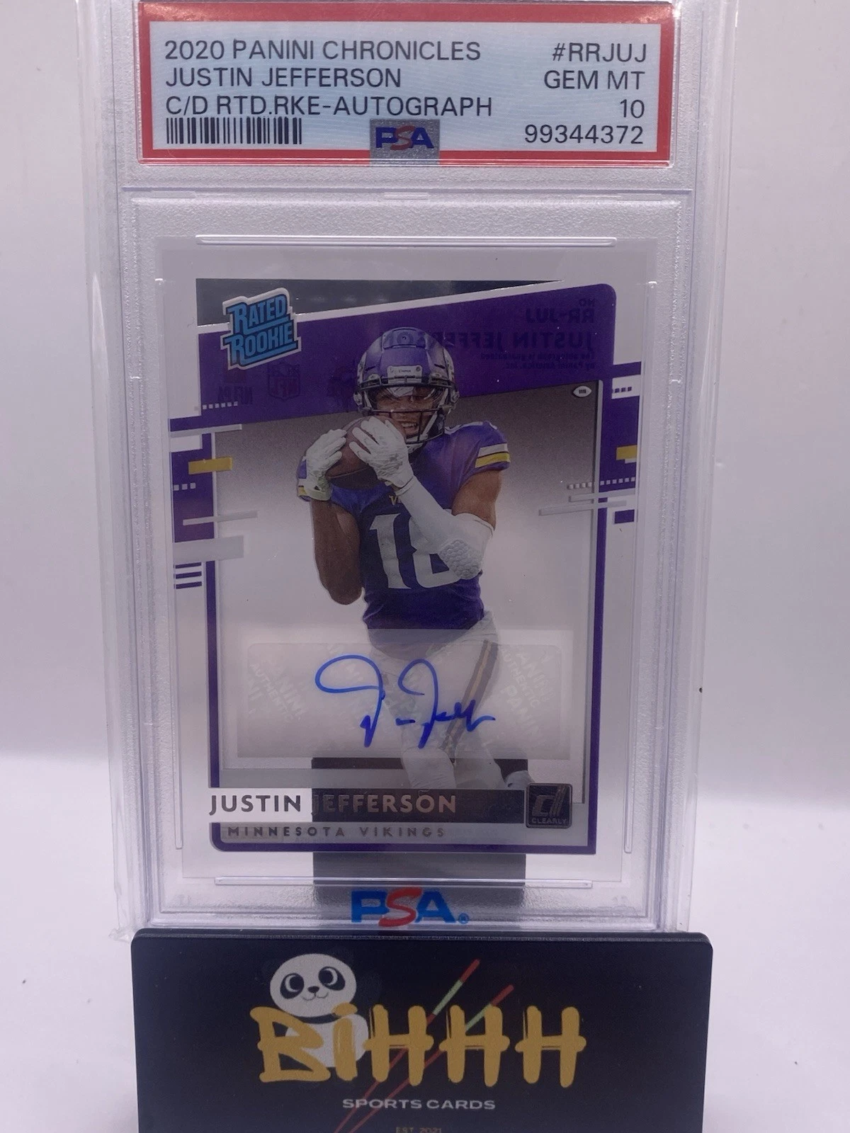 Justin Jefferson Panini Chronicles Clearly Donruss Rated Rookies #RRJUJ Autograph