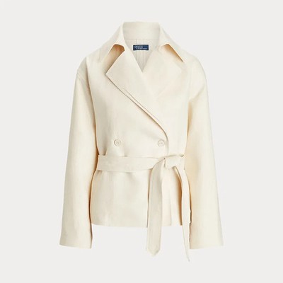 ジャケット・アウター POLO by Ralph Lauren short trench coat $598 Polo Ralph Lauren Hemp Short Trench Coat Natural White