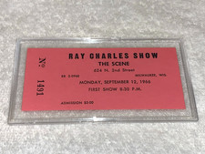 1966 THE RAY CHARLES SHOW ORIGINAL UNUSED CONCERT TICKET THE SCENE R&B Ephemera