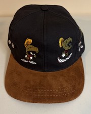 Vintage Warner Bros 1997 Marvin The Martian SnapBack Hat Suede Bill Made In USA