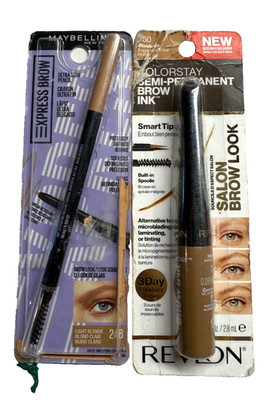 Maybelline Xpress Brow Pencil LIGHT BLONDE & Revlon Brow Ink BLONDE INK