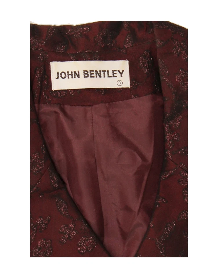 Conjunto de falda de 2 piezas para mujer JOHN BENTLEY UK 8/10 pequeña W26 borgoña floral AP03 Foto 4 de 4