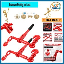 Steel 3/8-1/2 Inch Ratchet Chain Binders 9200 Lb Load 2 Pack for Towing, Heav...