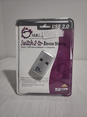 SIIG USB 2.0 SWITCH 2-to-1  Device Sharing PC Compatible**Not Used, Open Box