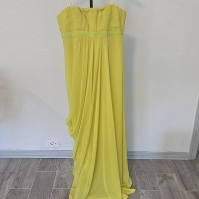 BCBGMAXAZRIA Women's Gown Dress 6 Yellow Pleated Chiffon Long Strapless Zip  | eBay