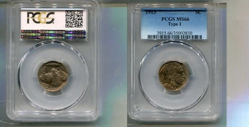 1913 P TYPE 1 BUFFALO HEAD NICKEL TYPE COIN PCGS MS66 7256T