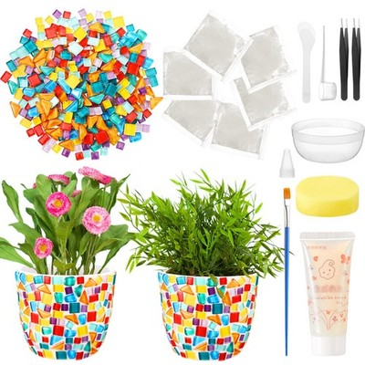 2 Set CNA Week Mosaic Coaster DIY Vase Mosaic Painting Kit for Adults Gift, D...