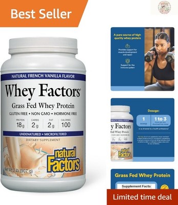 Whey Factors French Vanilla Protein - 18g Protein Per Serving, Easy Mix