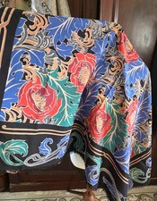 Vintage Liberty Large All Wool Shawl Scarf Leaf Flower Pattern