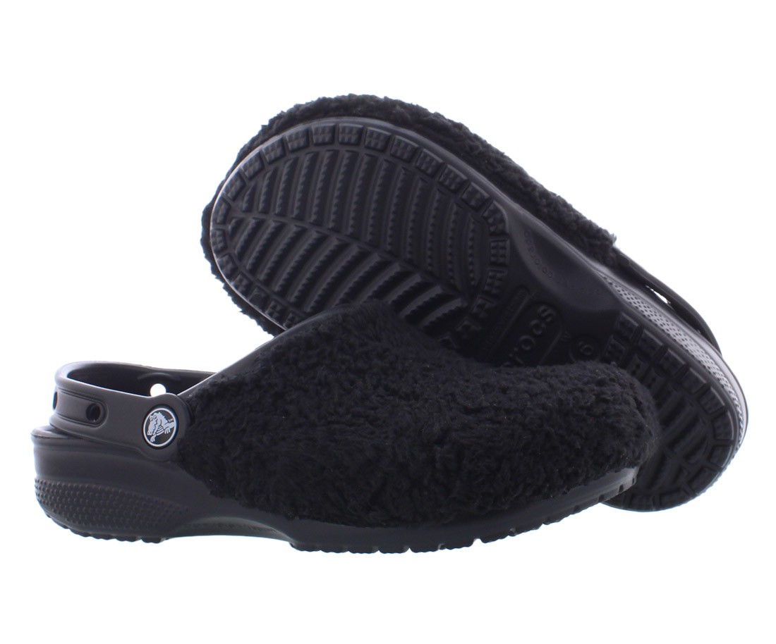 Crocs Classic Fuzz Mania Clog Unisex Shoes Size 4 Color Black 6990₽