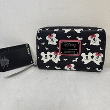 Loungefly Disney Mickey Minnie Mouse Ghostly Glow-in-the-Dark Wallet New