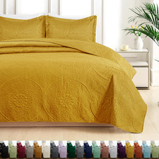 All Season Bedspread Quilt Bedding Throw Soft Reversible Coverlet Comforter Set