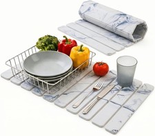 Dish Drying Mat Large 24x16 Inch Diatomaceous Earth Drying Mat / Fast-Absorbing