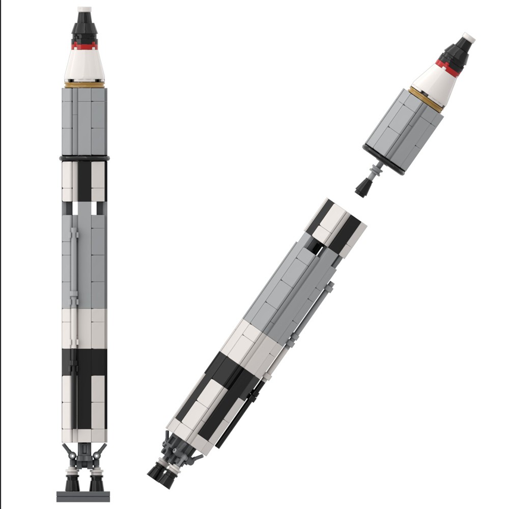MOC-34453 Gemini Titan Rocket Model 203 Parts Saturn V Scale Titan II GLV Building Kit