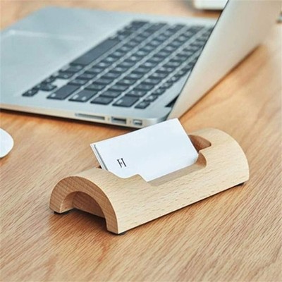Sustainable Beech Card Storage Box Multi Card Capacity Executive Desk Accessory