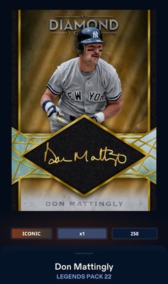 22 Topps Bunt DIGITAL Legends Pack Icons Gold Signature ICONIC Don Mattingly