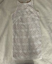 Loft Off White Lace Knit Sleeveless Sheath Dress Women s Size 4P