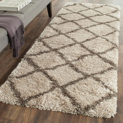 Belize Shag Runner Rug 2'3'' x 9', Taupe & Grey, Non-Shedding, Easy Care
