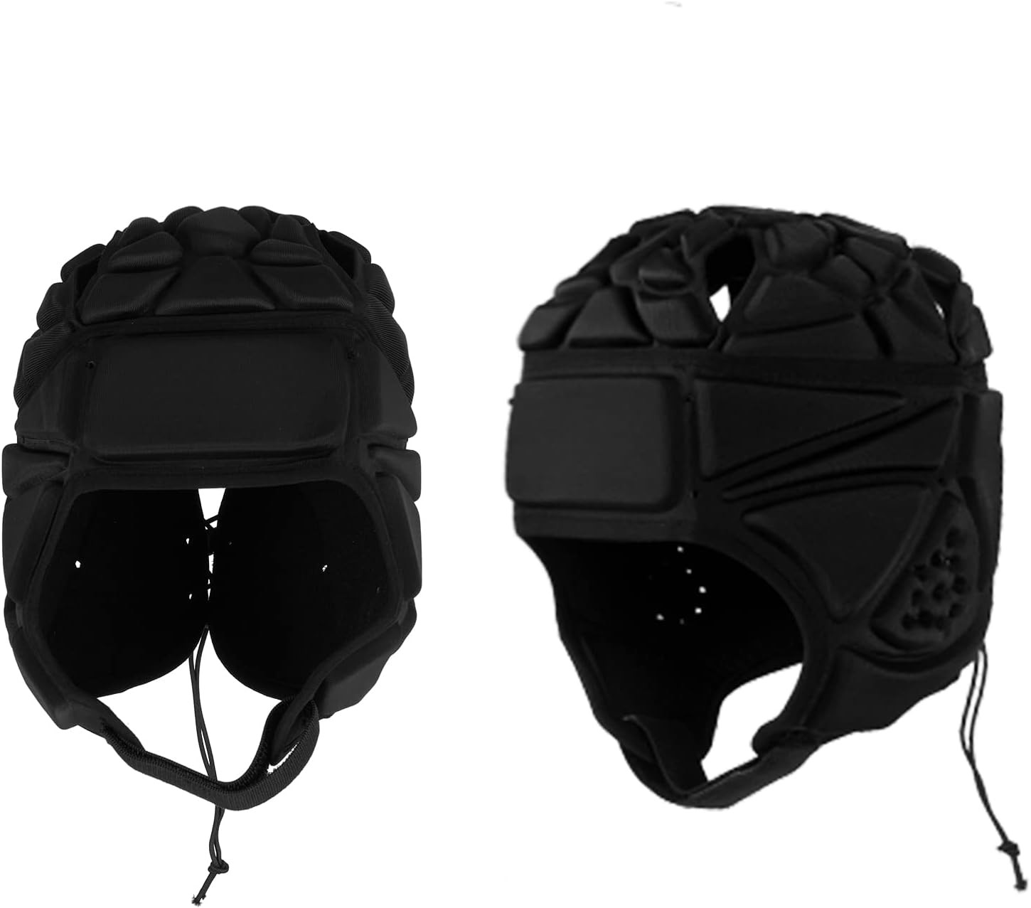 Rugby Headguards, Soft Football Helmet 7v7 One Size, Black 2 pcs