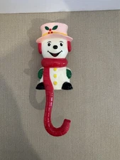 Vintage Sun Hill Indust. Snowman Christmas Stocking Hanger 1982 Hard Plastic