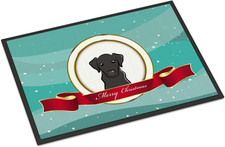 BB1545MAT Black Labrador Merry Christmas Doormat 18X27 Front Door Mat Indoor Out