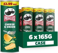 Pringles Crisps 6 x 165g Tubes Cheese & Onion Flavour BBE: 12/2025