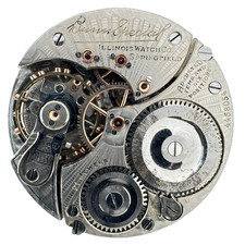 Antiguo Reloj Bolsillo Ferrocarril Mecánico Illinois Años 16 1923 Movimiento Bunn Especial