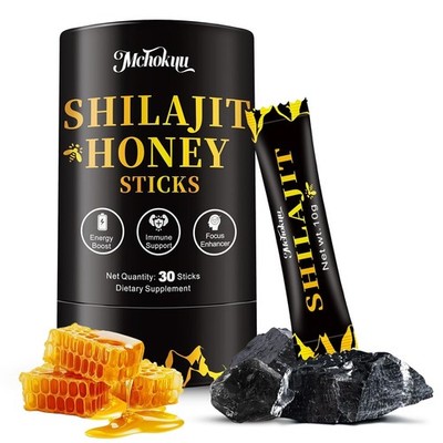 True Nutra Pure Himalayan Shilajit Honey Sticks with Raw Organic Honey Fulvic Ac