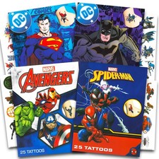 Superhero Tattoos for Kids Bundle 100 Pcs Marvel and DC Super Hero Temporary T