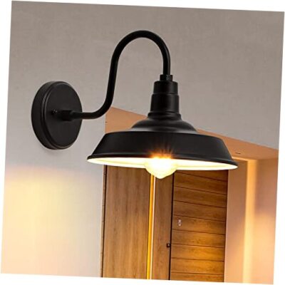 10'' Barn Lights Outdoor, Gooseneck exterior Lighting Fixture, 10 inch E26, Wall
