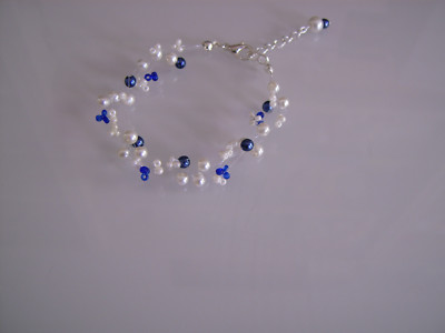 Bracelet Perles Ivoire/Mauve/Violet Pour Mariée - Soirée - Neuf Avec étiquettes