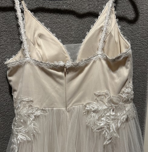 Abito con cinturini per spaghetti Ever Pretty bianco/bianco fiori taglia 2X nuovo senza etichette - Foto 7 di 7