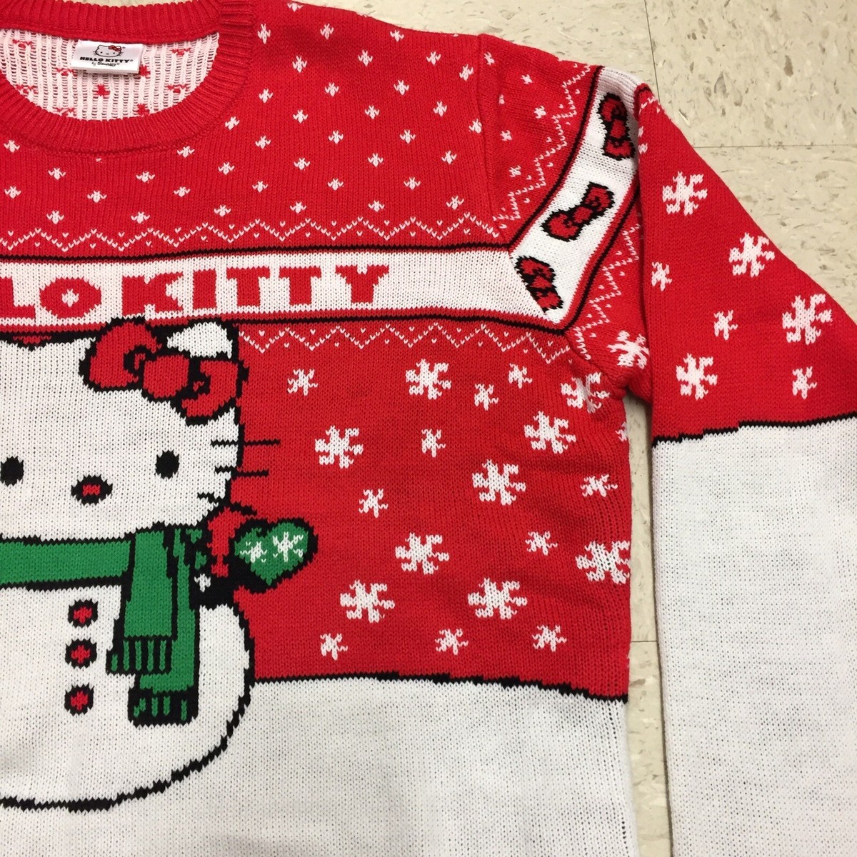 Sanrio Hello Kitty Snowman Christmas Holiday Partry Sweater Womens L NEW  AR384 | eBay