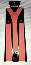 Suspenders Men Or Women Y-Shape Back Clip On Elastic Adjust Light Pink Color