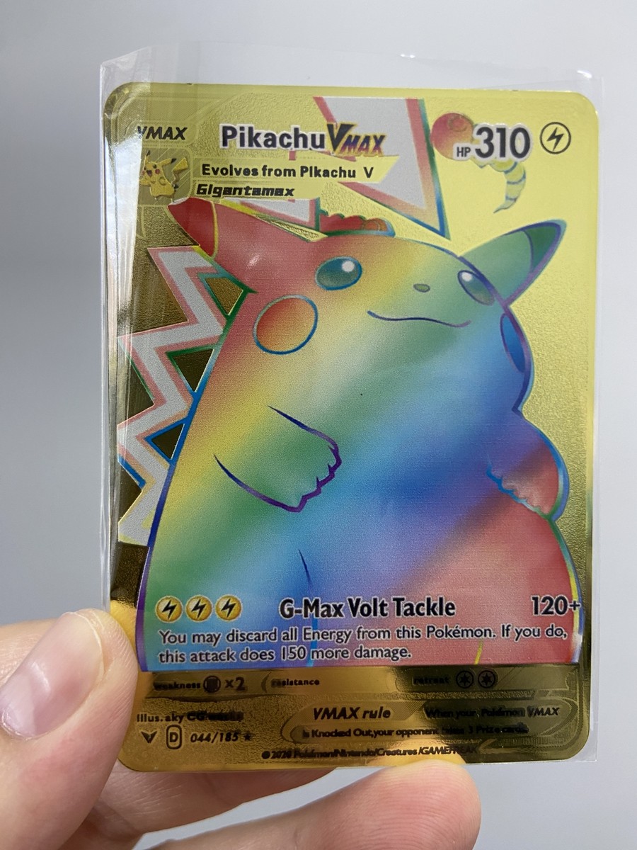 Pikachu VMAX Gold Metal Pokémon Card-Collectible Gift Display