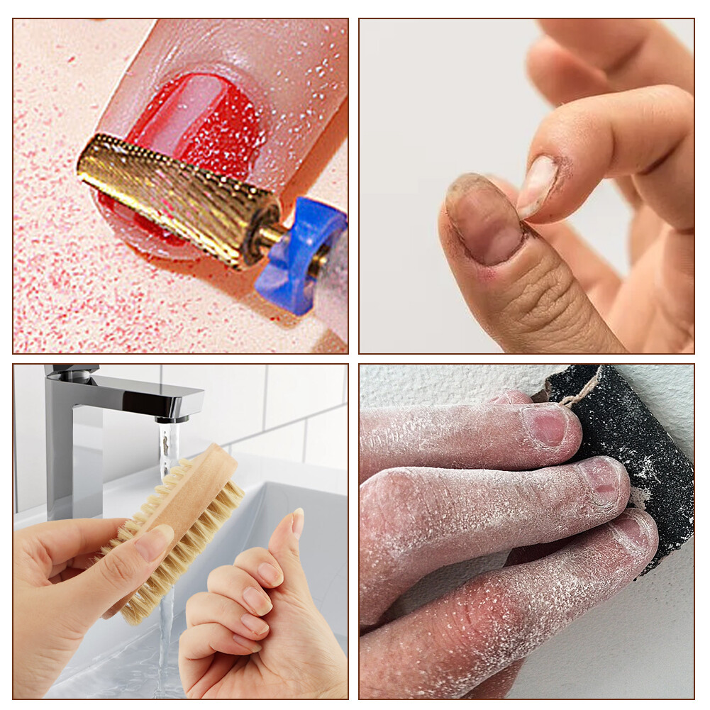 3pcs Fingernail Scrubbing Double Sided Manicure Pedicure Wooden Nail