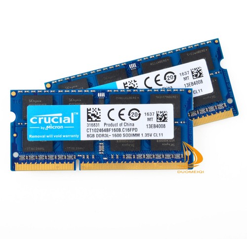 Crucial 16GB 2x 8GB 2Rx8 PC3L-12800S DDR3-1600Mhz SODIMM Laptop Speicher RAM^! - Bild 2 von 5
