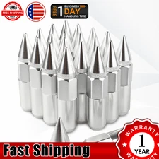 20Pcs Wheel Lug Nuts with Spike Extended Tuner M12x1.5 (Silver)