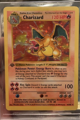 1999 Pokemon Base Set 1st Edition Shadowless Charizard 4/102 - BGS 6 (REGRADE)