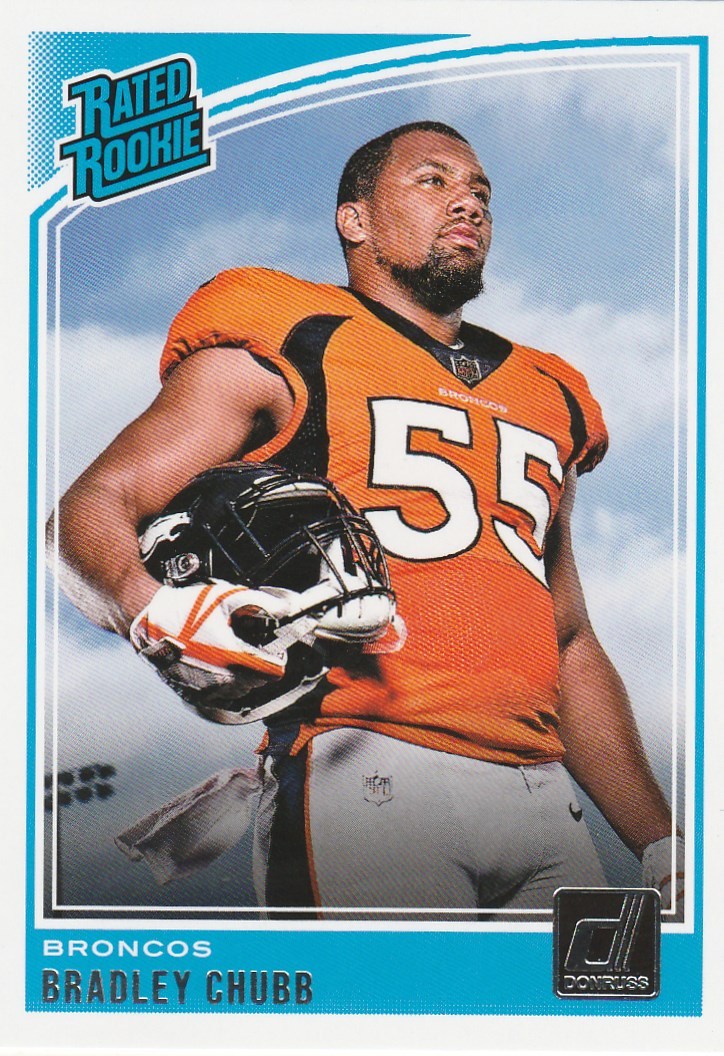 2018 DONRUSS BRADLEY CHUBB DE DENVER RATED ROOKIE #319 SP HOT!