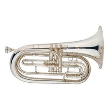 Marching Baritone Horn B Flat Nickel Plated Brass Instrument With Case