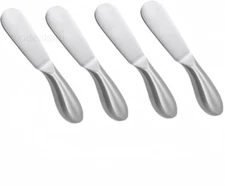 4 Pcs Spreader Knife Set,Stainless Steel Multipurpos Cheese and Butter white