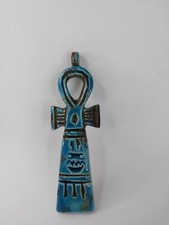 RARE ANTIQUE ANCIENT EGYPTIAN Stone Key of Life Good Luck Hieroglyphic Bc