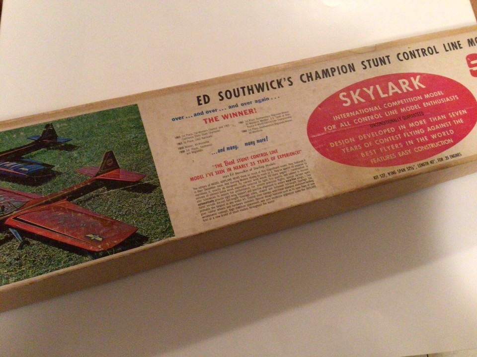 Vintage Sterling Models Skylark Control Line Stunt Gas Model Airplane
