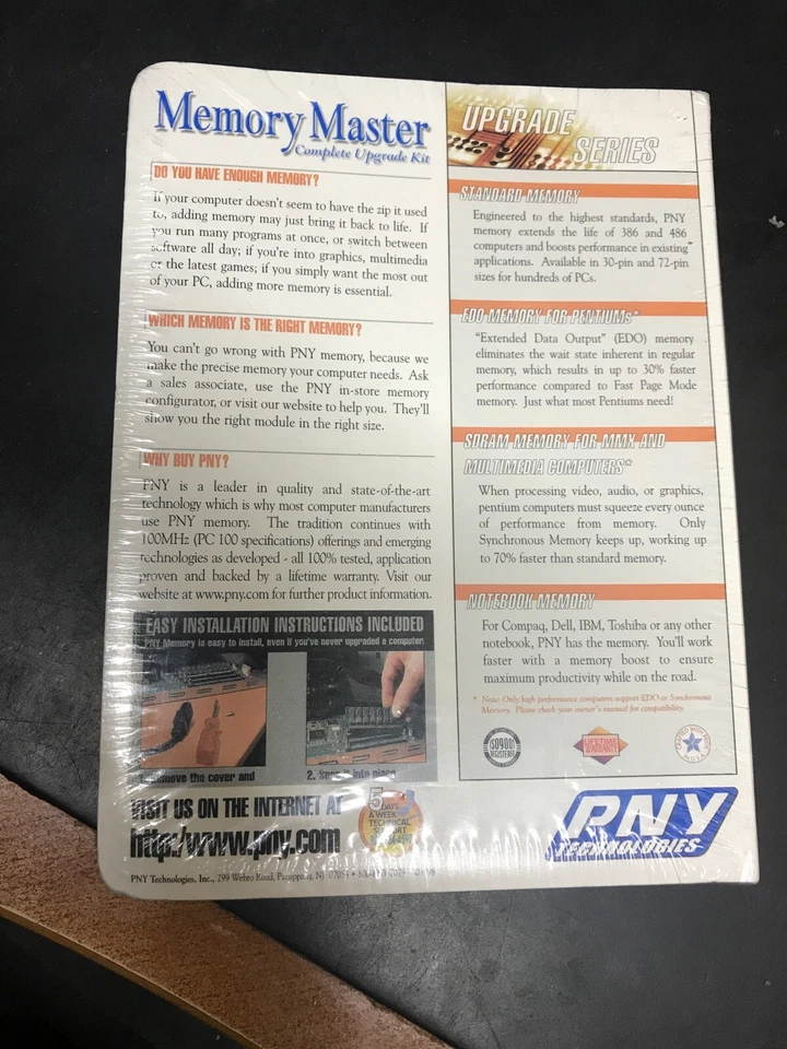 New Memory Master Complete Upgrade Kit  PNY Technologies Dimm 32mb Pc100 SDRAM - Image 3 of 4