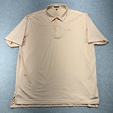 Peter Millar Summer Comfort Shirt Men's XXL Orange Golf Performance Polo Striped