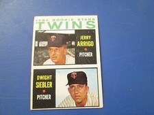 1964 Topps Baseball #516 Rookie Star Twins Jerry Arrigo/Dwight Siebler Ex
