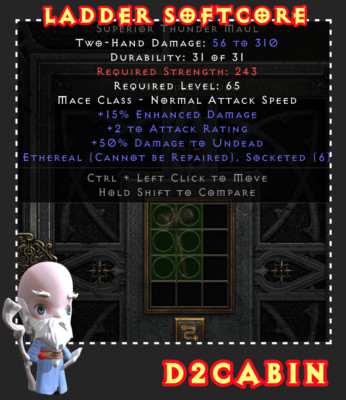 Diablo 2 D2R SC Ladder ETH 4-6 OS Thunder Maul PC/SWITCH/PS