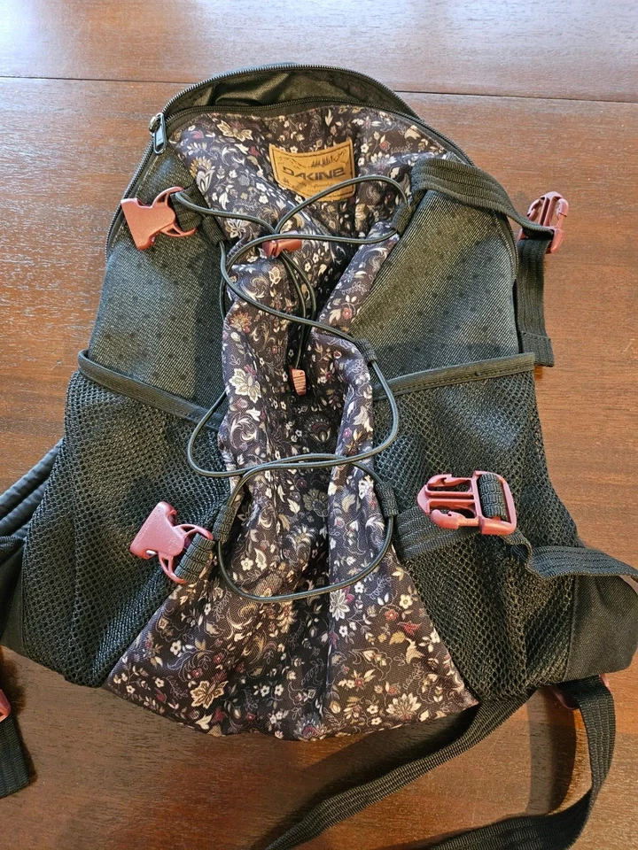 Mochila Dakine Floral Tamaño Completo Correas Mochilero Esquí Senderismo Foto 2 de 4
